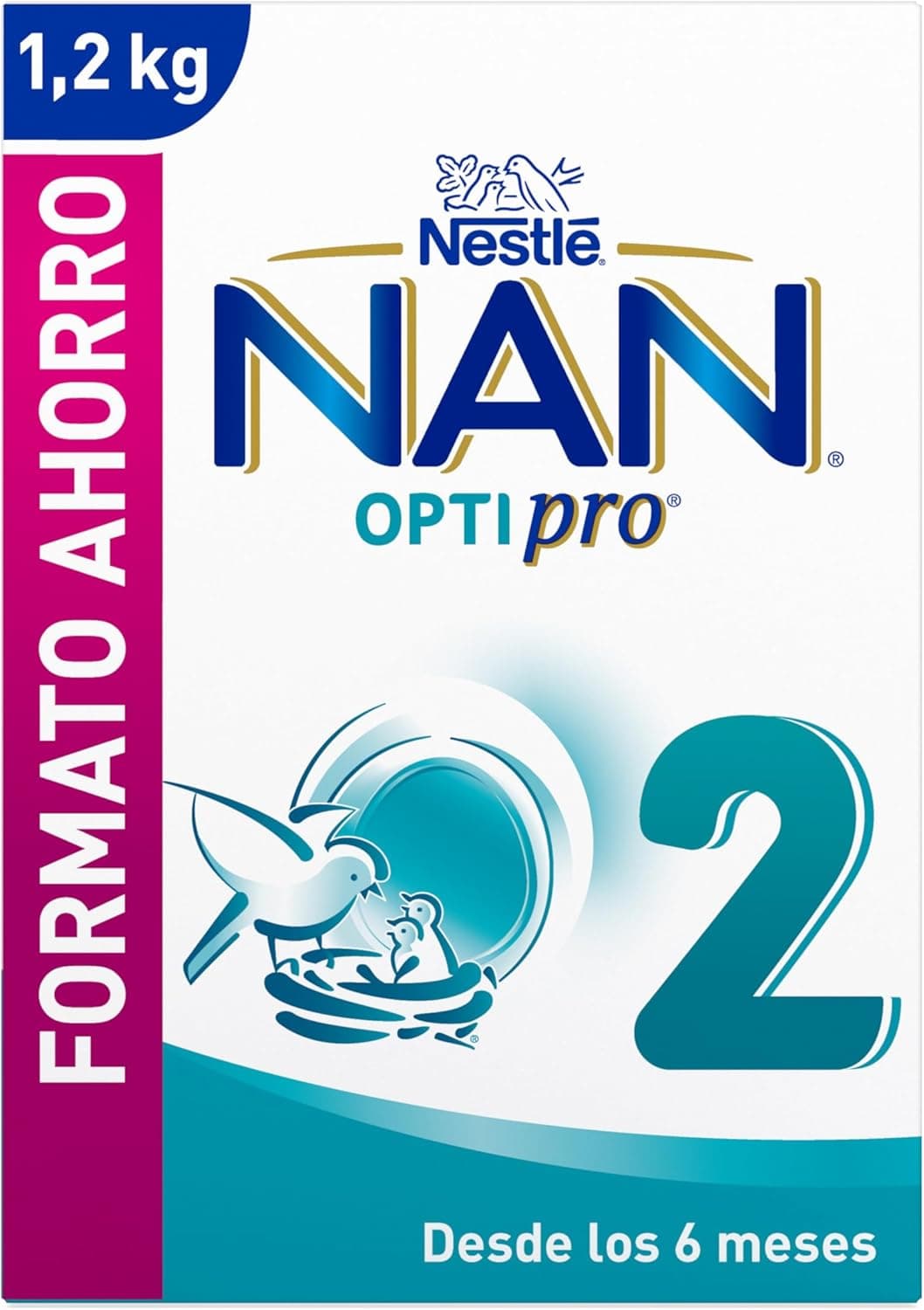 Nestlé NAN OPTIPRO 2 Leche de continuación en polvo, estuche de 1200g