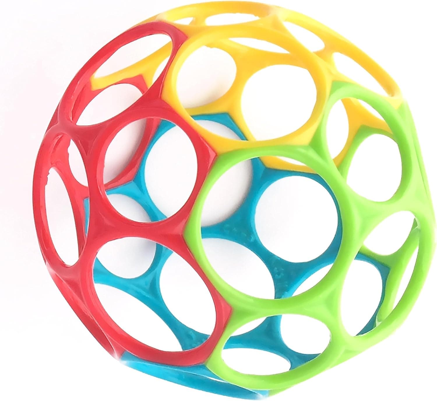 Bright Starts, Pelota Clásica Oball de Fácil Agarre, Libre de BPA, Rojo, Amarillo, Verde, Azul, Edad Recién Nacido y más