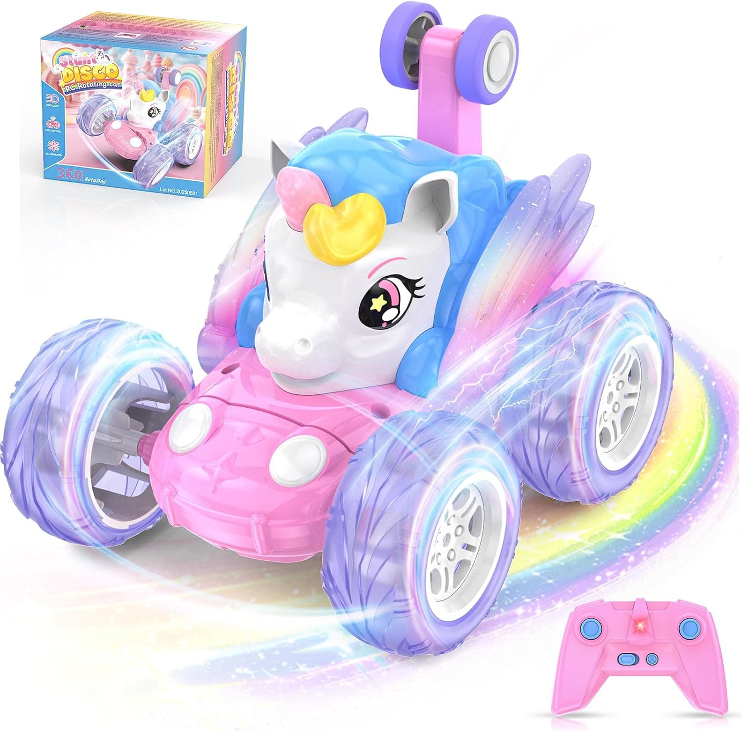 Coche Teledirigido Unicornio Acrobacia, Juguete Niña 3 4 5 6 7 8 9 Años