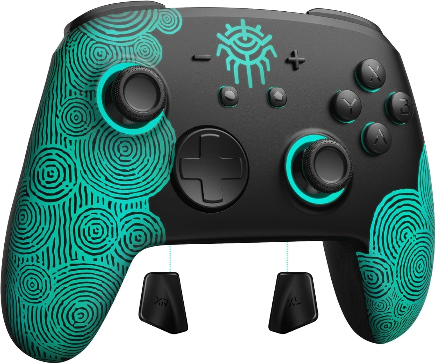 PALPOW Mando Pro Switch 2 NFC，Ergonomía Mando Switch Inalámbrico para Switch 1/Oled/Lite, Gamepad para pc gaming joystick de efecto Hall con Wake Up/7 LED Colores/Turbo/Gyro Axis/Vibración - Negro