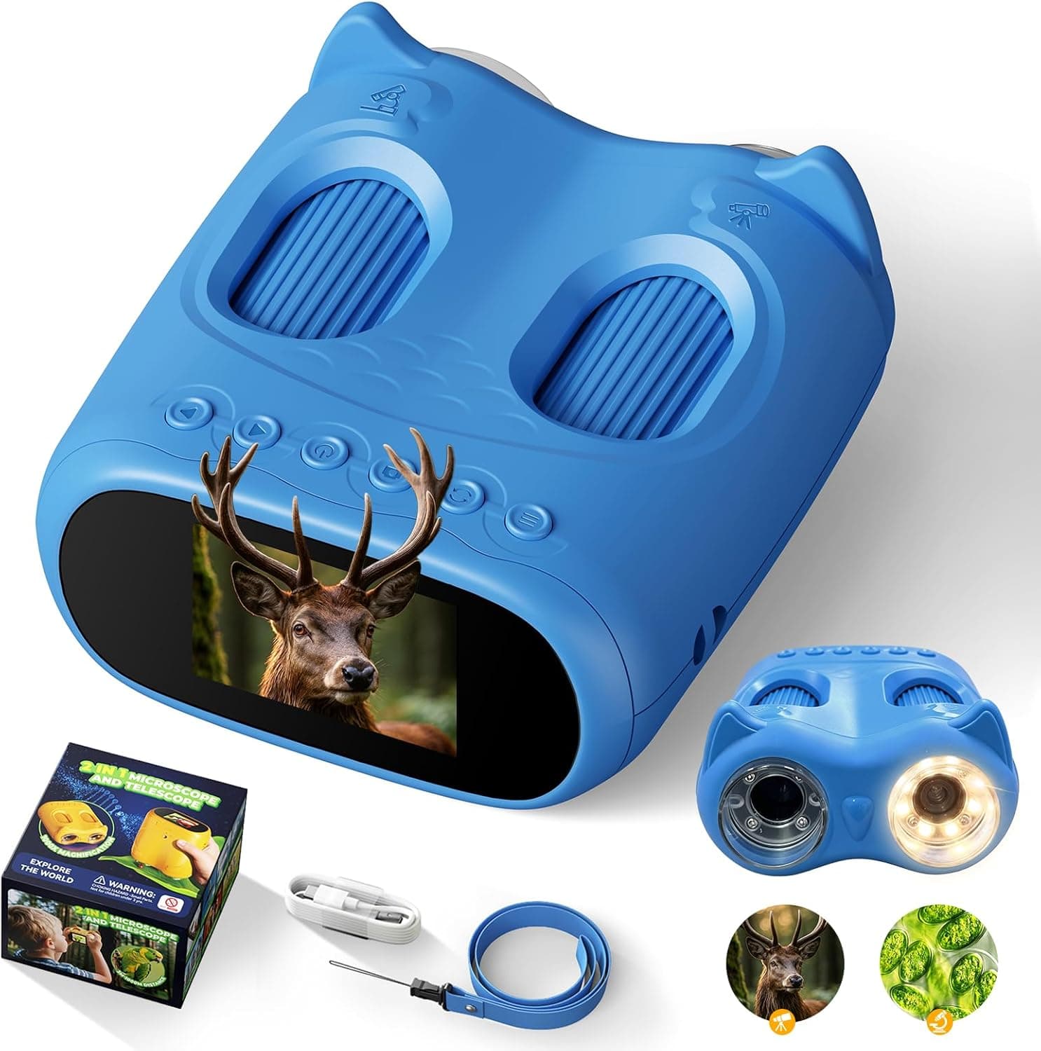 ARNSSIEN Microscopio para niños 2en1 Telescopio 1000x Stem Digital Portátil