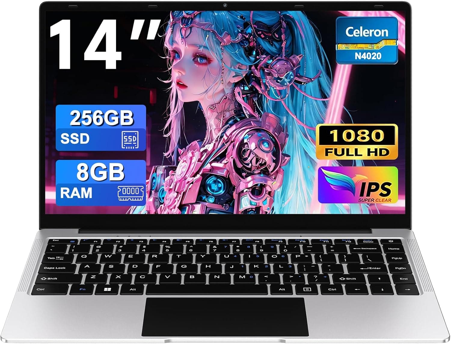 bvate 2026 Ordenador Portátil 14 Pulgadas hasta 2,8 GHz Celeron 256GB SSD
