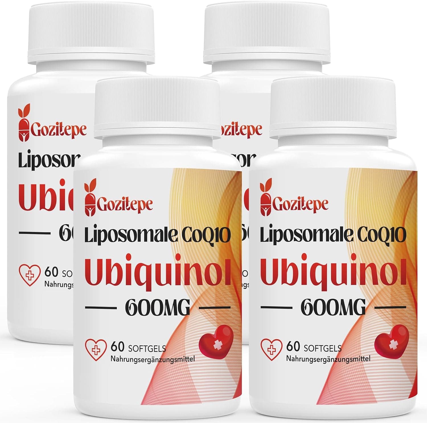 Liposomales Coenzima Q10 Ubiquinol 600 mg hochdosiert, 60 mini cápsulas blandas, 2 por porción, 300 mg reines Q10 (Ubiquinol) pro softgel (60 unidad (Paquete de 4))