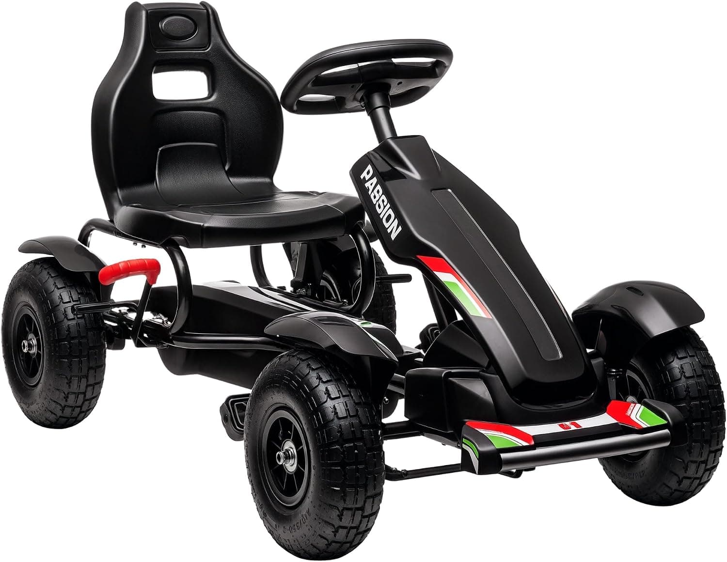 HOMCOM Go Kart a Pedales para Niños de +5 Años 50 kg 121x58x61 cm Negro