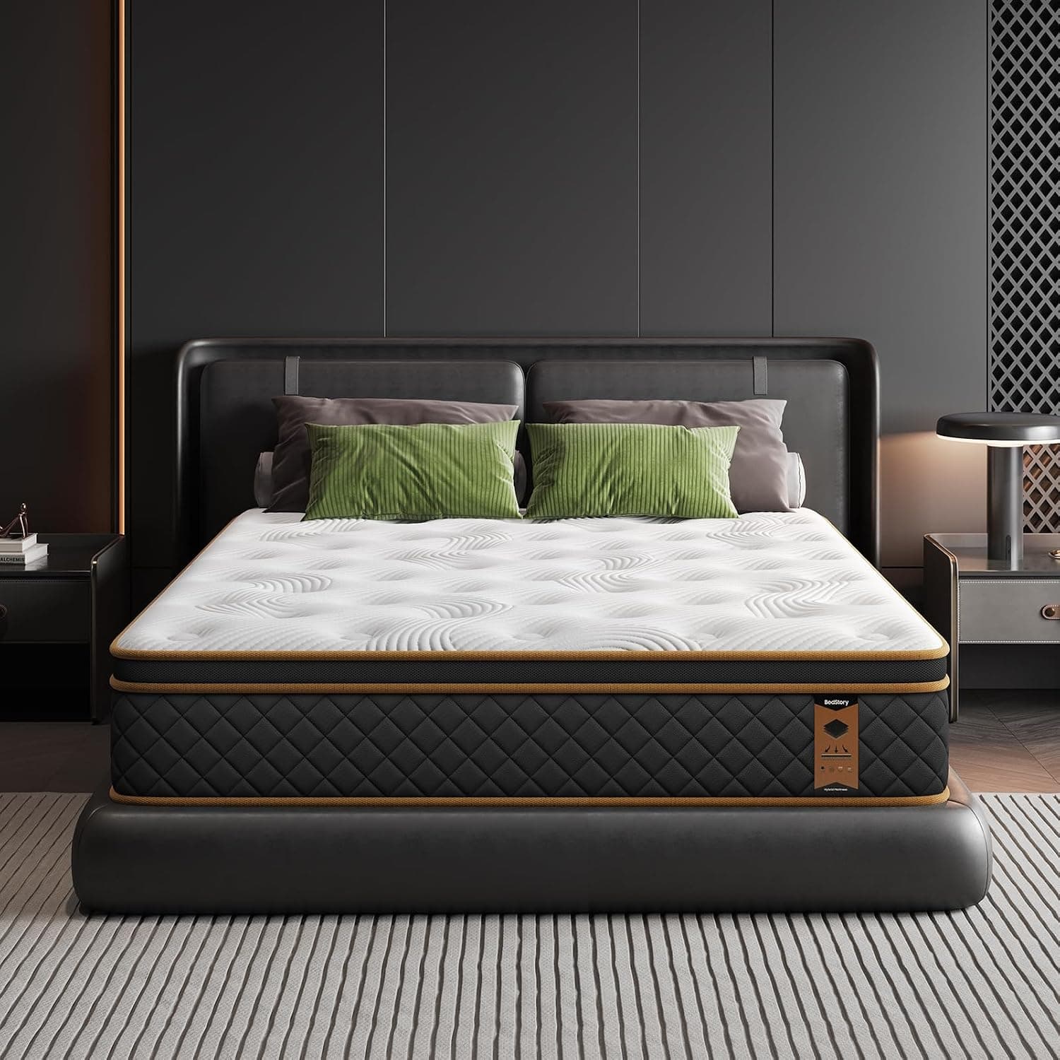 BedStory Colchón Híbrido 90x190 Cm Altura 26, Muelles y Viscoelástica