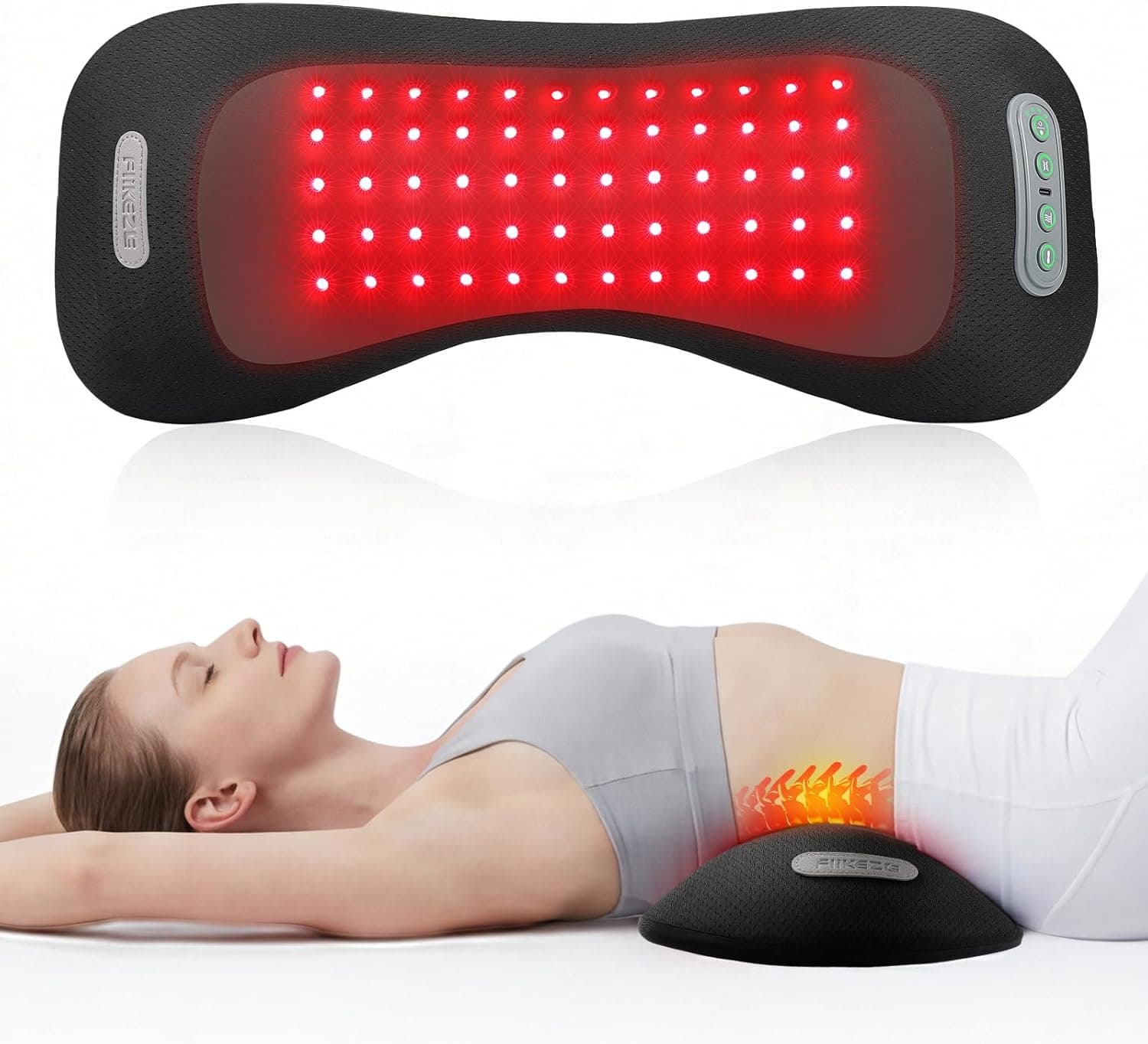FliKEZE 4 en 1 Cojín de Masaje Lumbar con Luz Roja 5000mAh