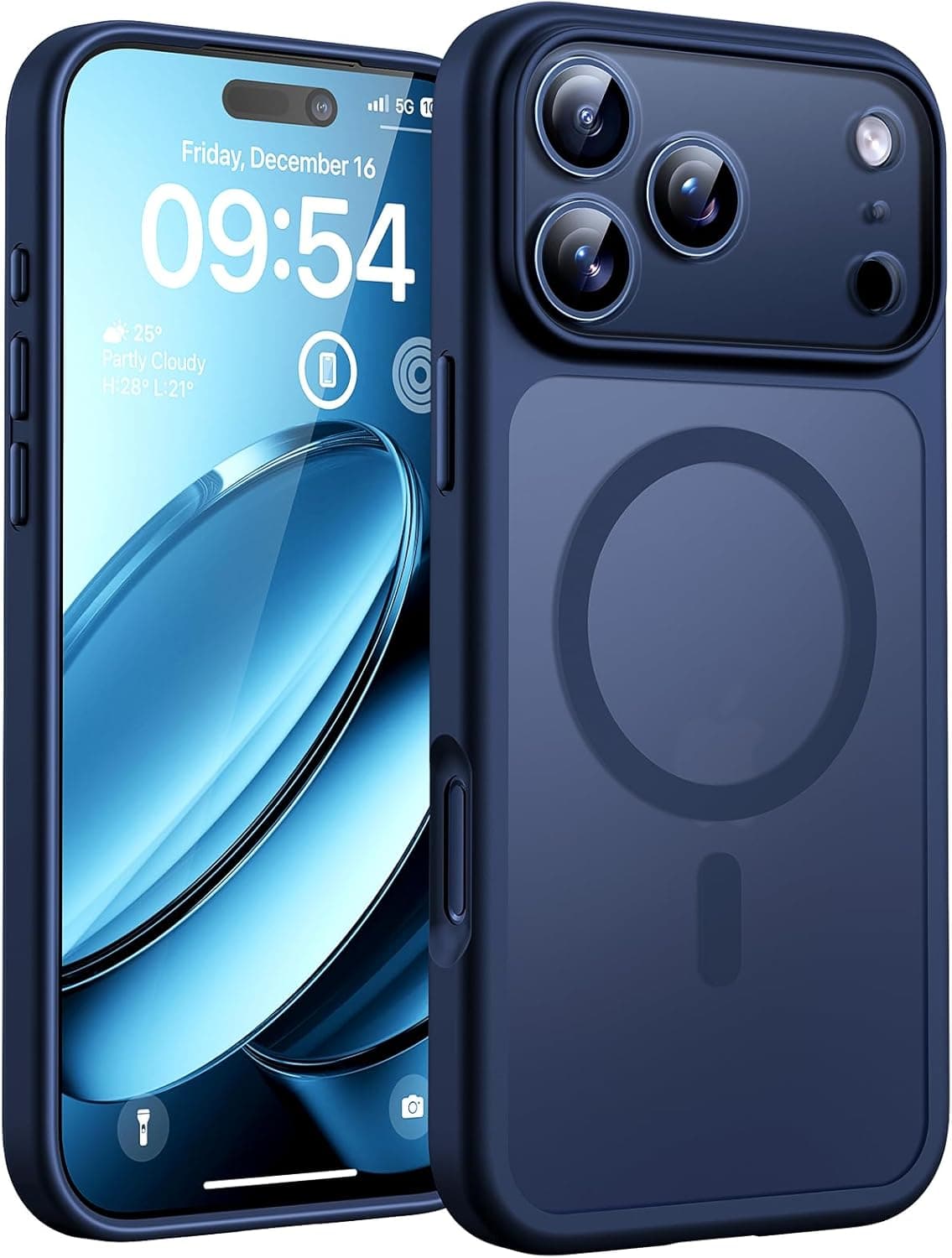 TOCOL Funda para iPhone 17 Pro, Compatible con MagSafe, Azul Marino