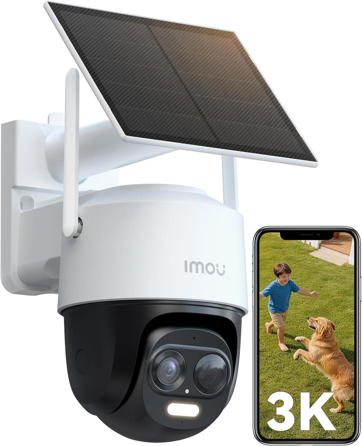 Imou 5MP Cámara Vigilancia WiFi Exterior Solar, Cámara Sin Cable de Batería