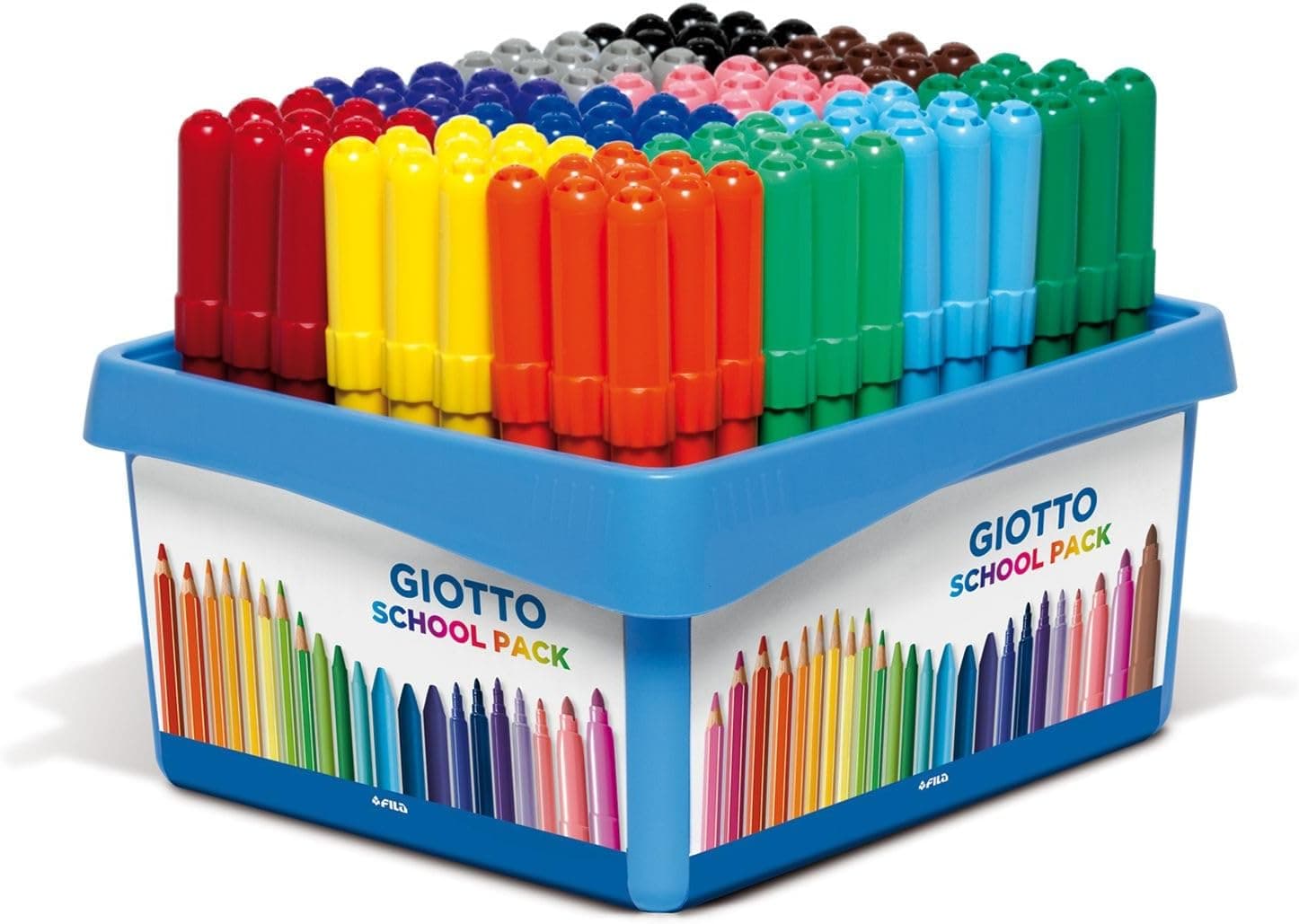 GIOTTO Turbo Maxi Rotuladores, Súper Lavables, Punta Maxi, Punta 5mm, Colores Surtidos, Schoolpack 108 unidades