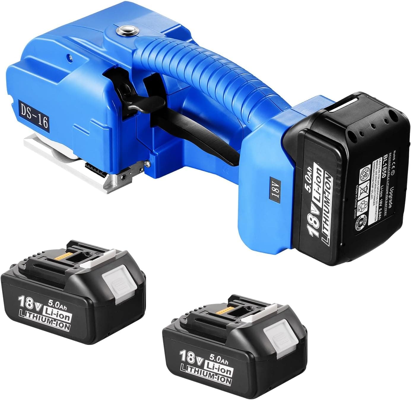 VEVOR Flejadora Eléctrica para Flejes PP PET de 0,89-1,6 cm Herramienta de Flejado Portátil con Pantalla Digital Flejadora Automática a Batería para Cajas de Embalaje de Palets