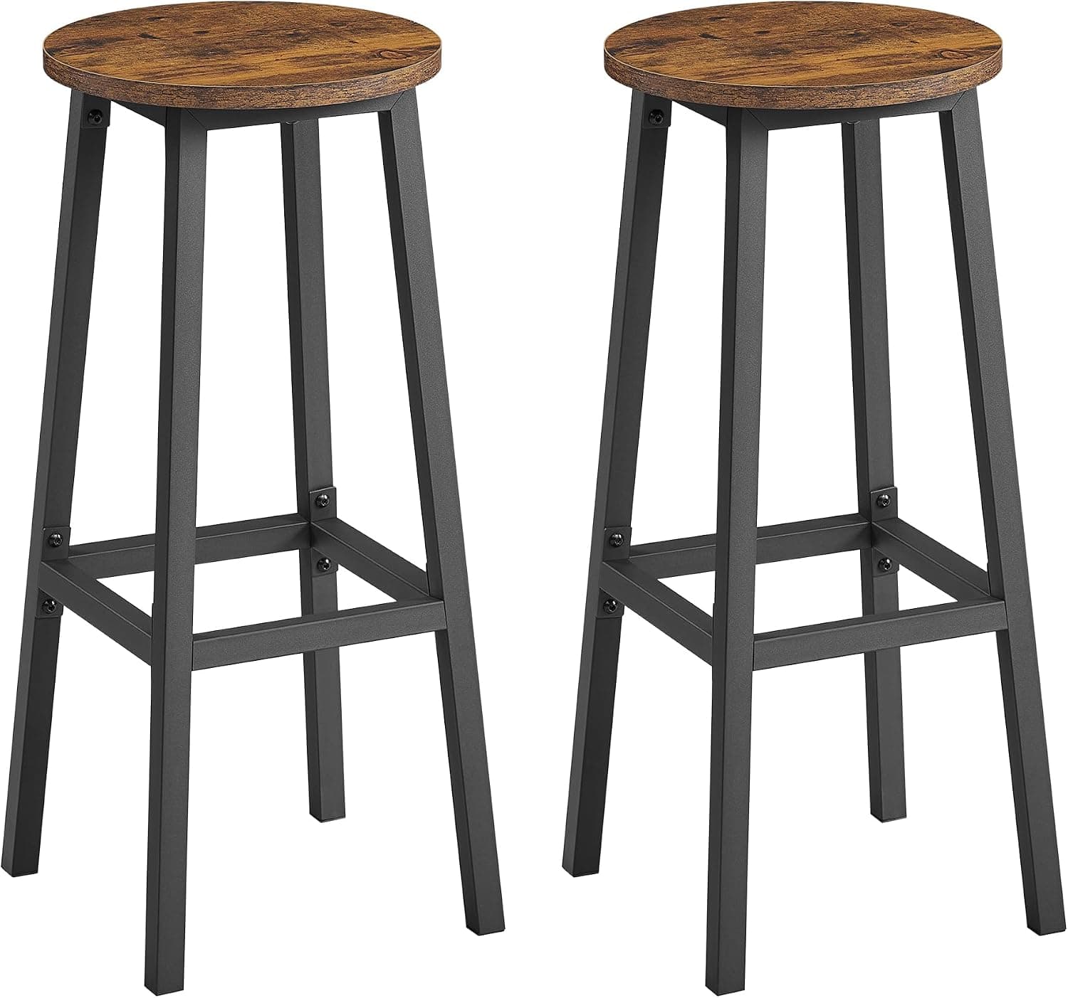VASAGLE Juego de 2 Taburetes Altos de Cocina, 32 x 32 x 74 cm