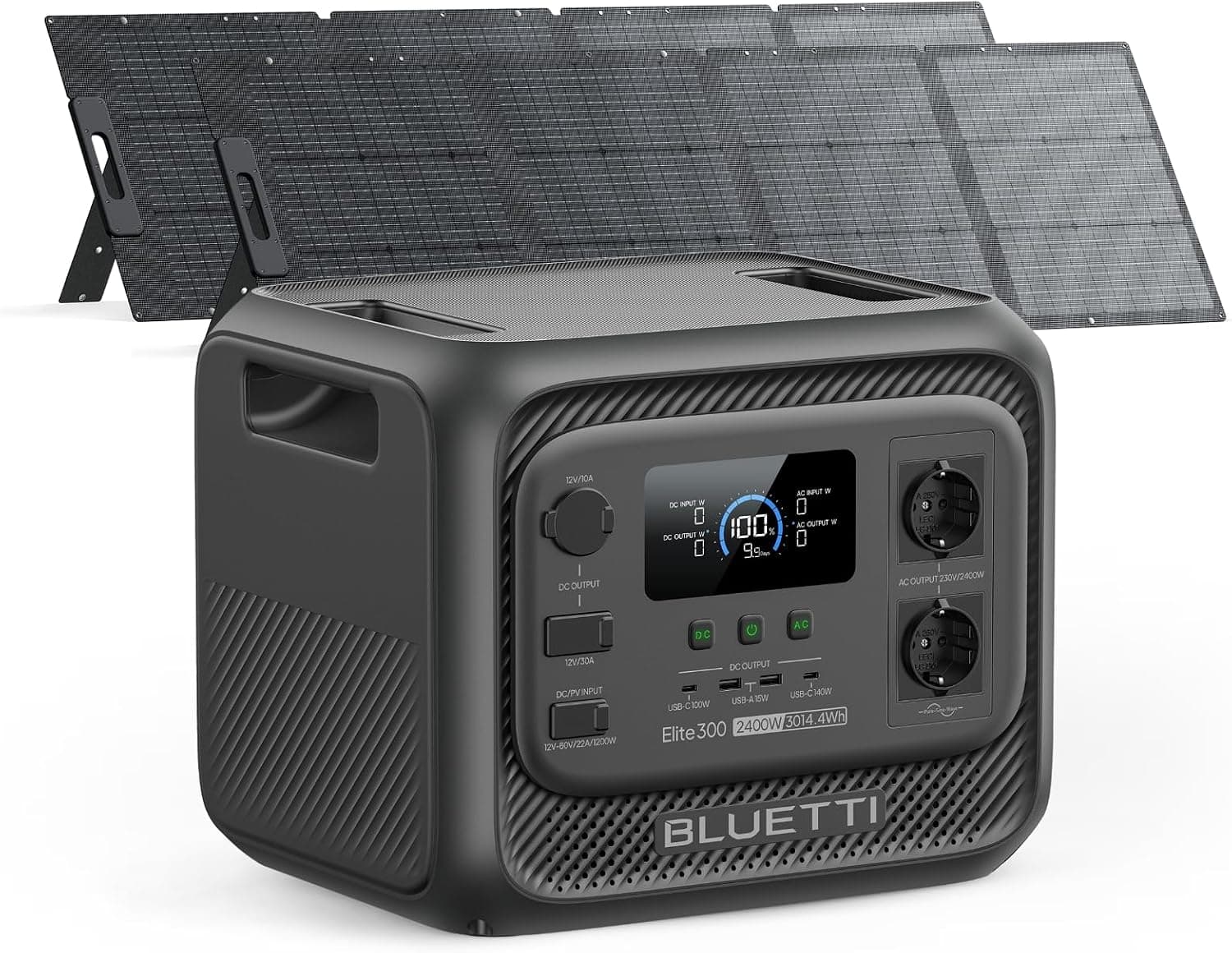BLUETTI Elite 300 Estación de Energía Portátil 3014,4Wh y 2Panel Solar 200W