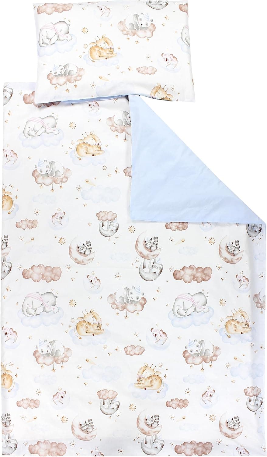 TupTam Juego de Ropa de Cama para Niños, de 2 Piezas., Animales en Las Nubes/Azul, 135x100 cm