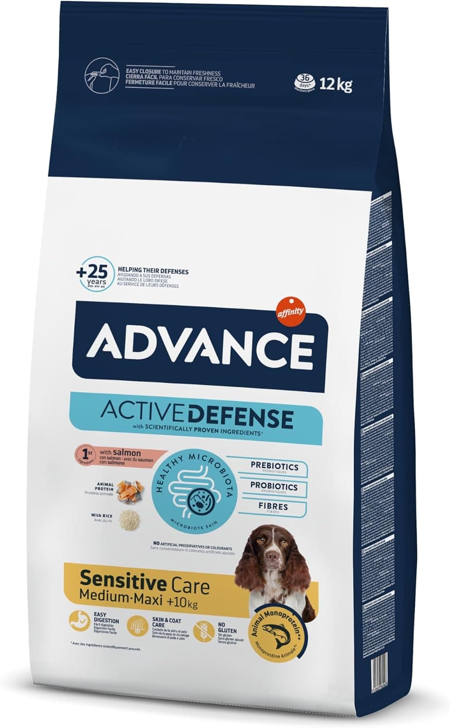 Advance Medium Maxi Sensitive Salmon, Pienso para Perros de Razas Medianas y Grandes con Sensibilidades Digestivas con Salmón, 12kg