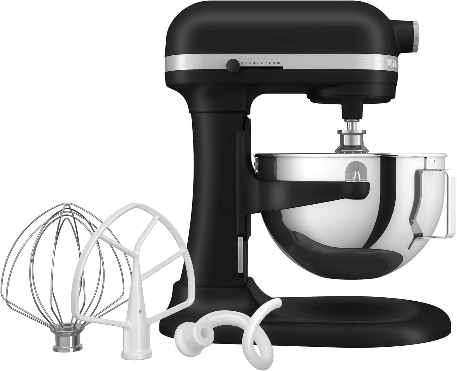 KitchenAid Batidora Amasadora Bowl-Lift 5.2L Heavy Duty, Cuerpo y Engranajes Metálicos, 11 Velocidades, Flex Edge, 67 Puntos de Contacto, Negro Mate