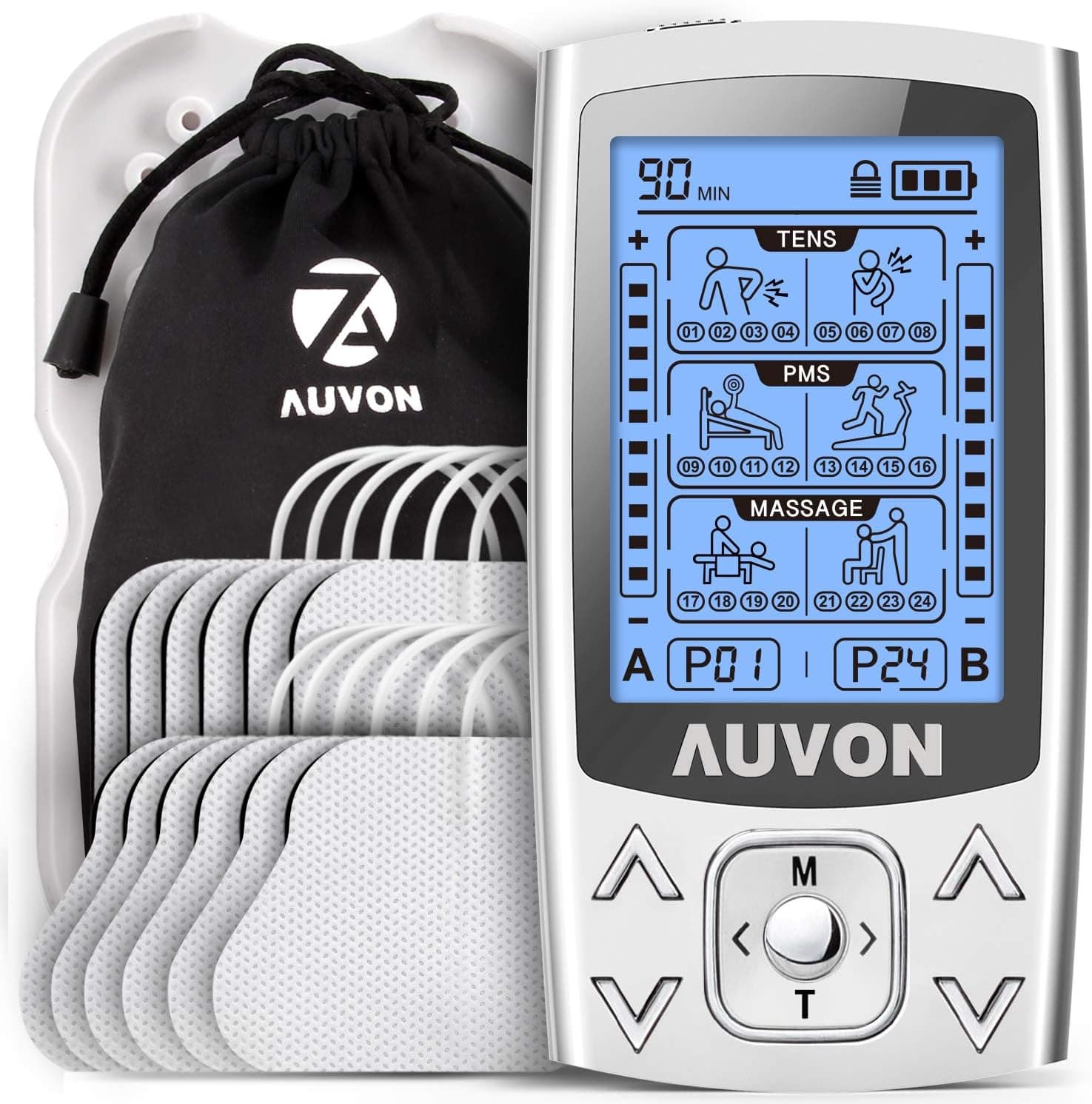 AUVON TENS/EMS/Masaje Electroestimulador muscular para el alivio del dolor