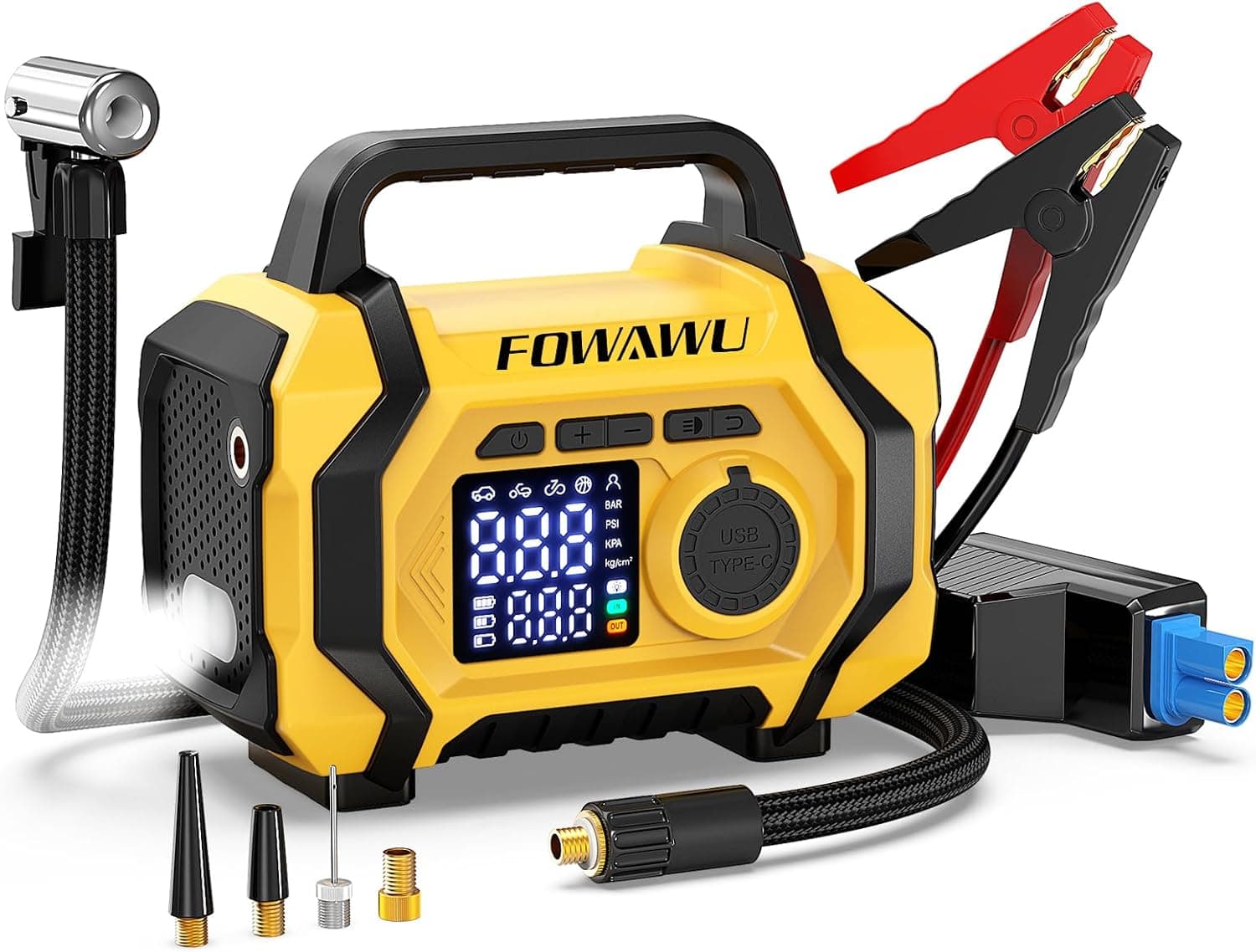 FOWAWU 8000A Arrancador de Baterias de Coche,arrancador Coche con Compresor
