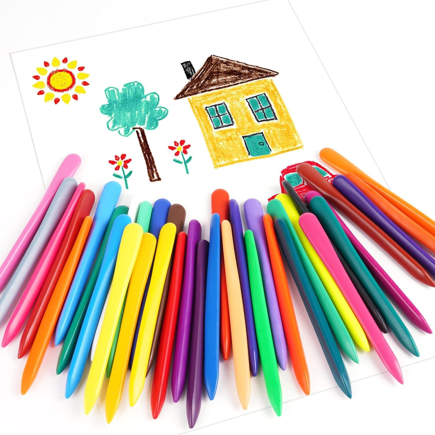 Aolso Ceras de Colores Triangulares para Niños, 36 Colores, Segura y no tóxica, Óptimo para Colorear y Dibujar