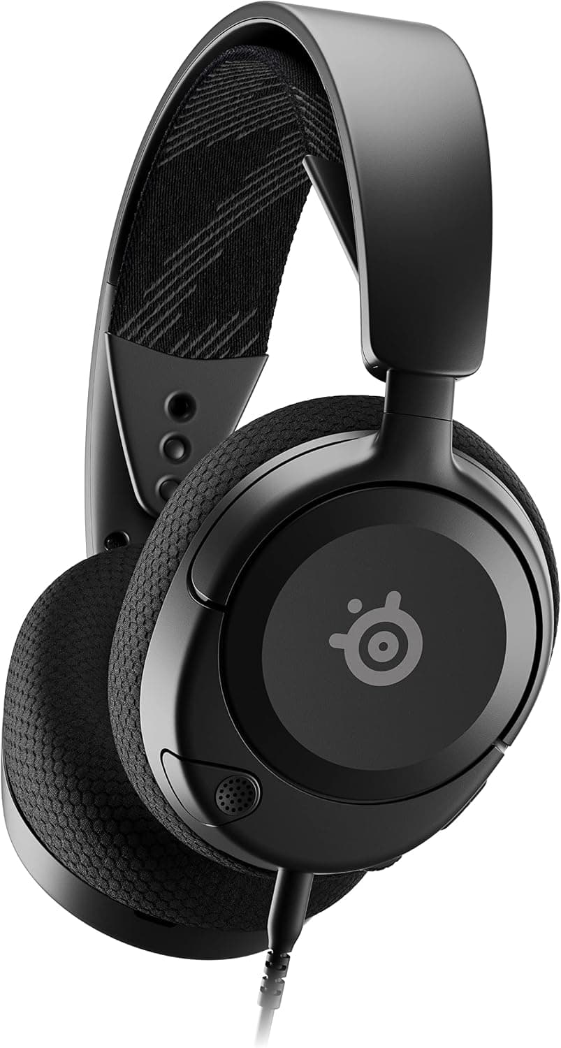 SteelSeries Arctis Nova 1 - Cascos Gaming Con Cable Multisistema - Controladores Hi-Fi - Audio espacial 360° - Almohadillas de espuma con memoria - Ultraligeros - PC, PS5, PS4, Xbox - Negro