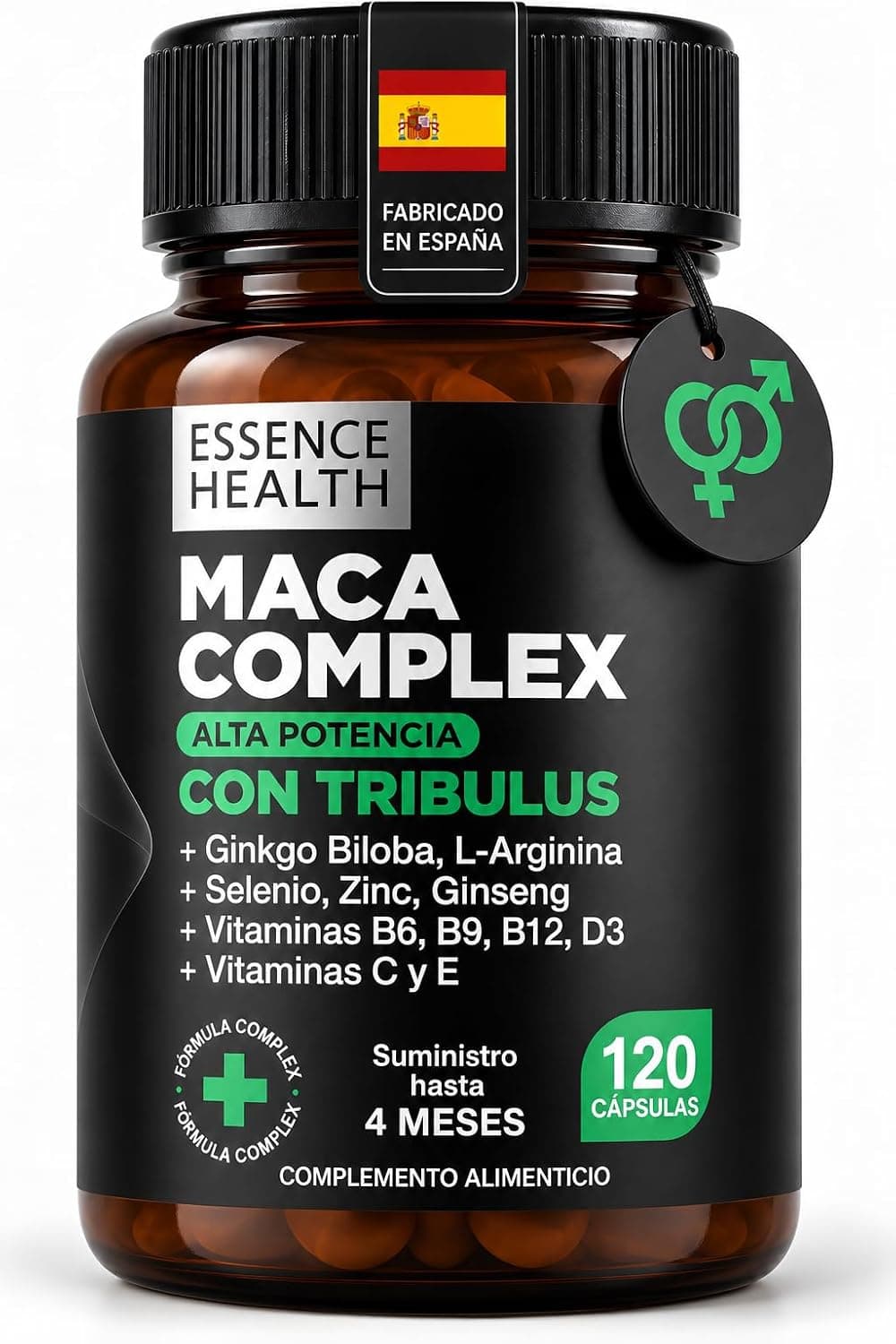 Maca Andina Negra Complex | Tribulus, Ginseng y L-Arginina | 120 Cápsulas
