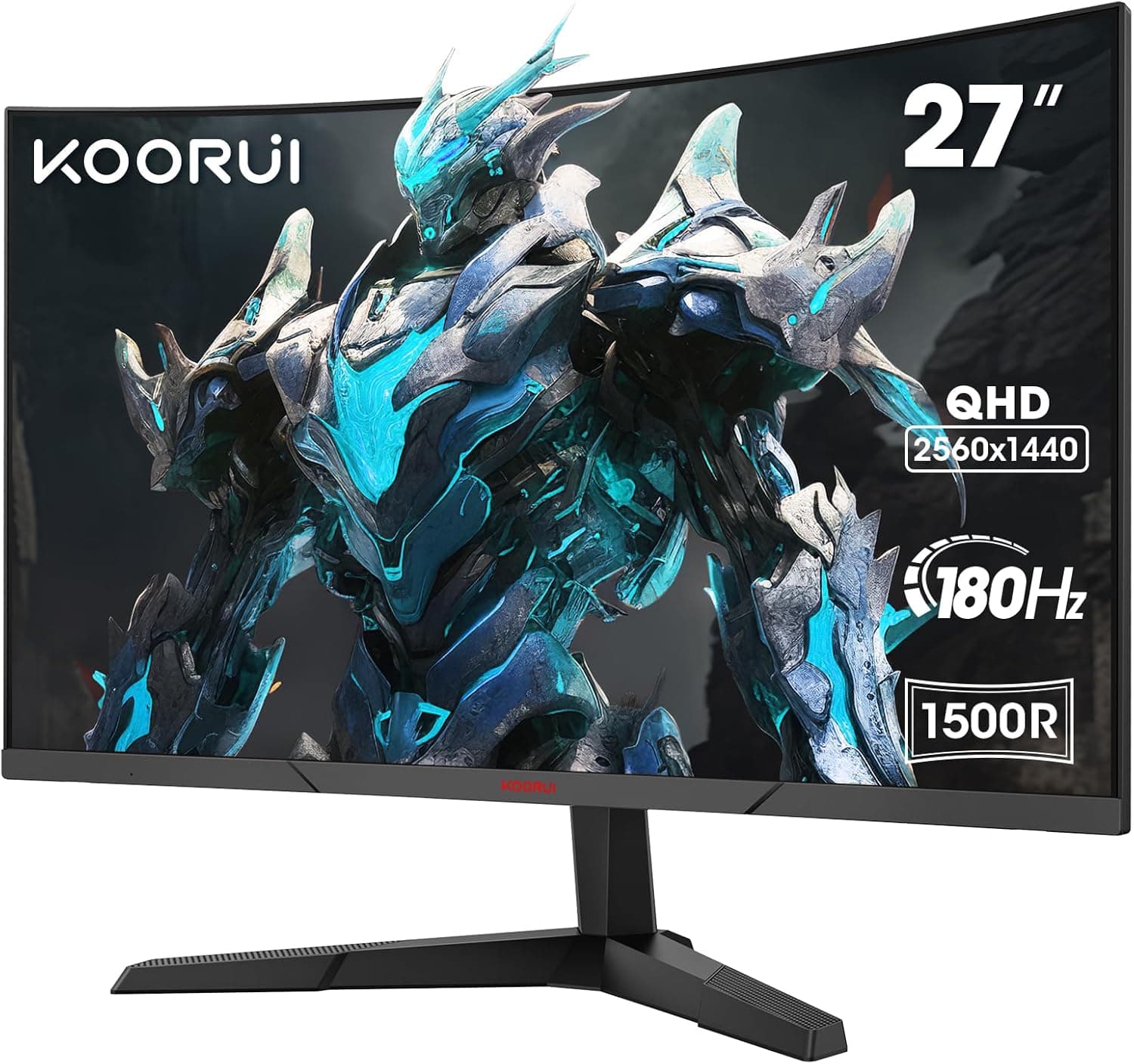 KOORUI 27 Pulgada Monitor Gaming Curvo 180Hz QHD 1ms Adaptive Sync HDMI/DP