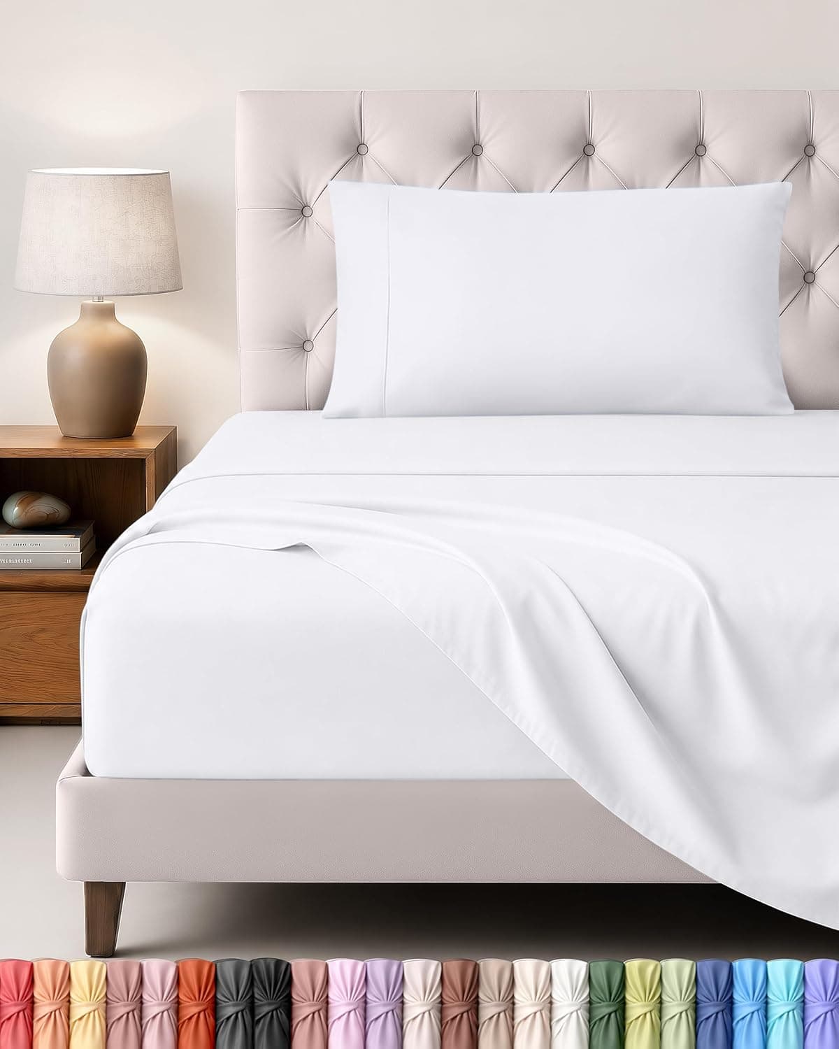 Utopia Bedding Juego de Sabanas 3 Piezas, 90x190cm, Blanco