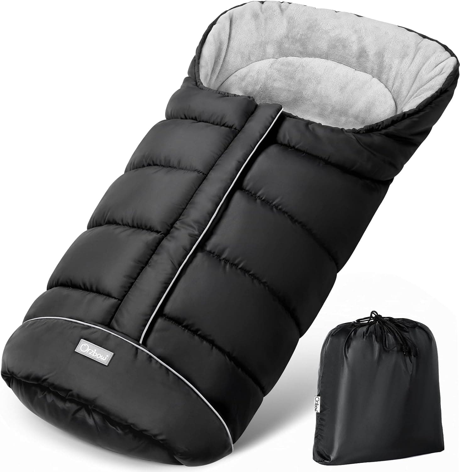 Orzbow Saco Silla Paseo Universal Invierno, Cremallera Frontal, Negro