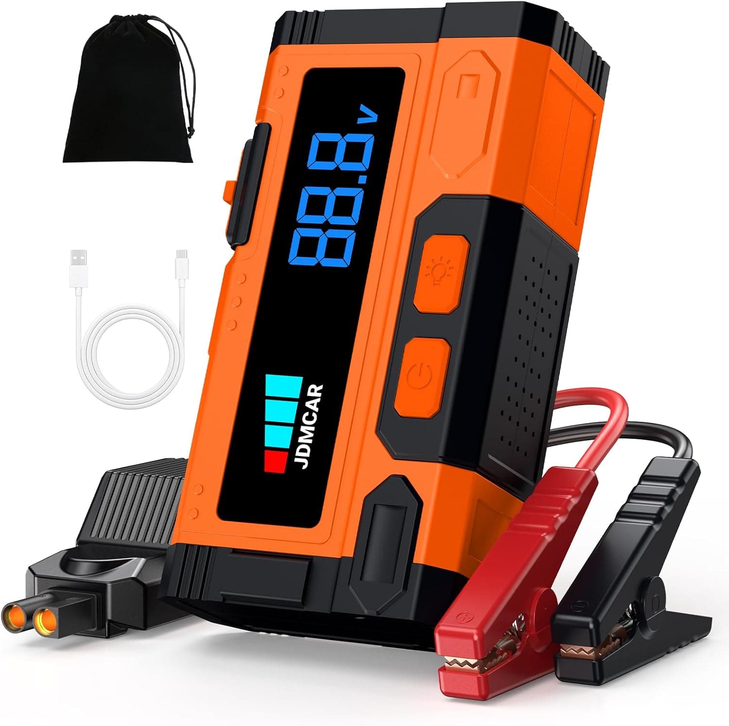 JDMCAR Arrancador de Baterias de Coche - 𝟏𝟎𝟎𝟎𝟎𝐀 𝟏𝟐𝐕 Jump Starter