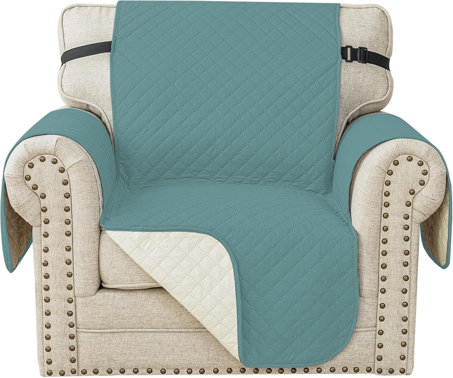 YSTELLAA Funda Sofa 1 Plaza, Antideslizante, Azul Clearwater