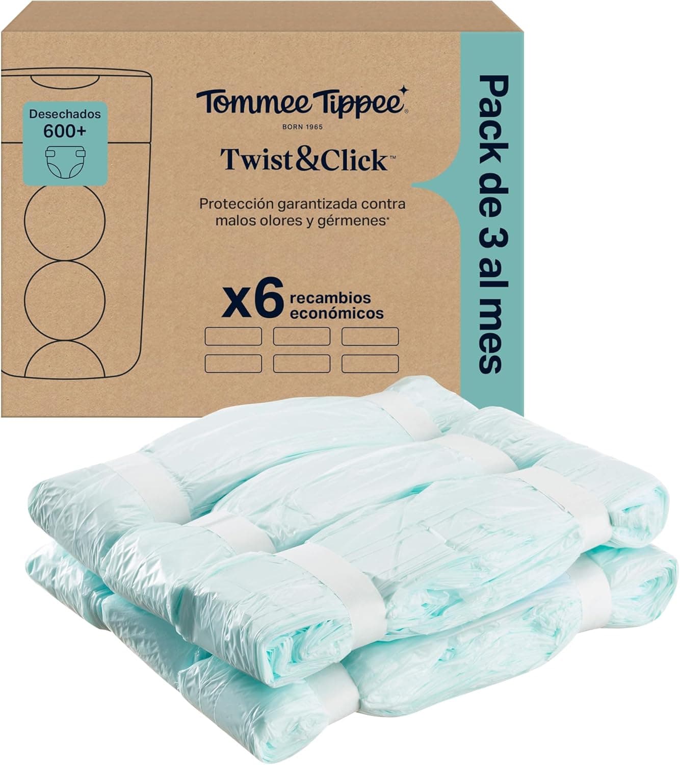 Tommee Tippee Bolsas de recambios para contenedor de pañales Twist & Click