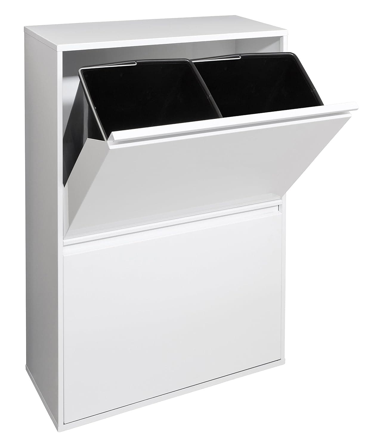 ARREGUI CR601-B Cubo de Basura y Reciclaje de Acero de 4 Compartimentos | 4x17 L (68 L) | Cubos de Basura de Cocina | Contenedores de Reciclaje para Casa u Oficina | blanco