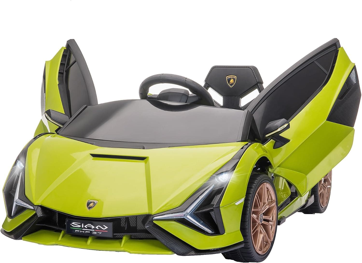 HOMCOM Coche Eléctrico para Niños 12V Lamborghini SIAN 108x62x40 cm Verde