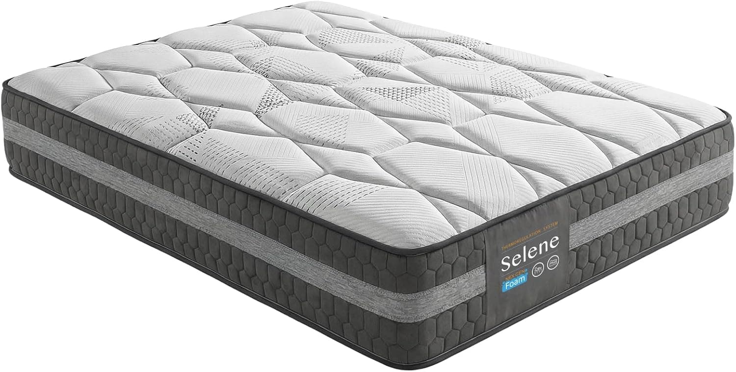 Duérmete Online - Colchón Viscoelástico Selene, Confort Óptimo, Soporte Ergonómico para la Espalda, Altura 30 cm, Alta Firmeza, Antiácaros, Antibacteriano e Hipoalergénico 135 x 190
