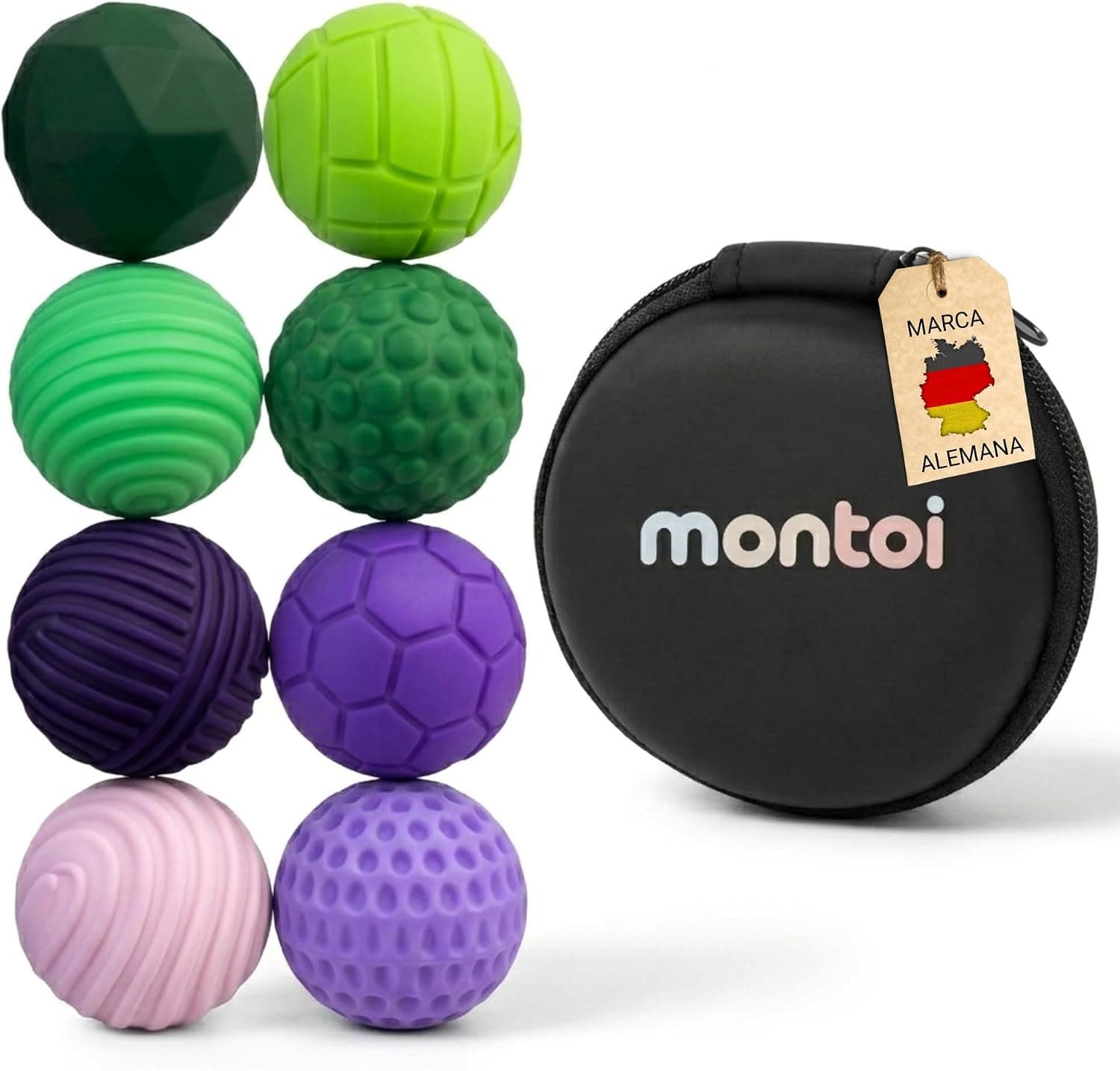 Juguetes Fidget Magnéticos - Juguete Antiestrés con Bolas Magnéticas - Focus Dots para Reducir el Estrés y Mejorar la Concentración (Verde-Morado)