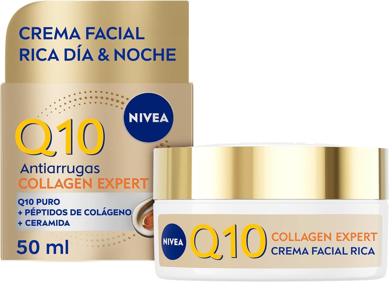 NIVEA Q10 Collagen Expert Crema facial antiarrugas Día y Noche, 50 ml