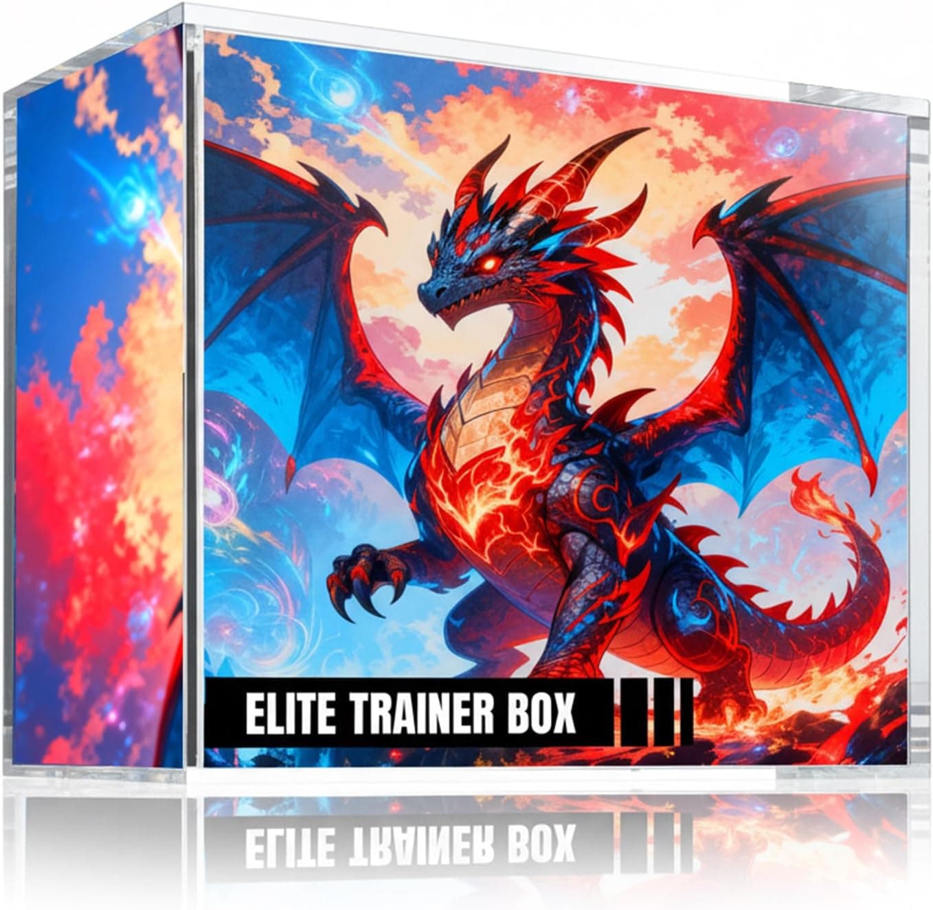 Wigearss Caja de Acrílico Magnética Protección para Pokémon Elite Trainer Box, Caja Protectora Transparente Magnética para Pokémon Elite Trainer Box