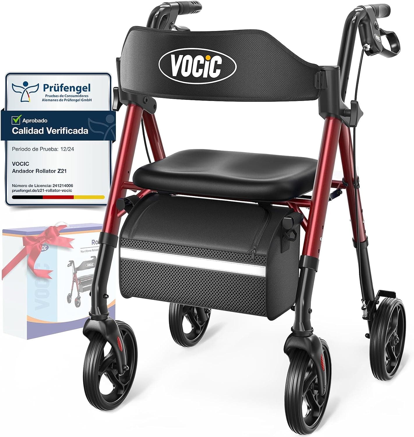 VOCIC Z21 Andador plegable ligero para ancianos, Andadores adultos estrecho
