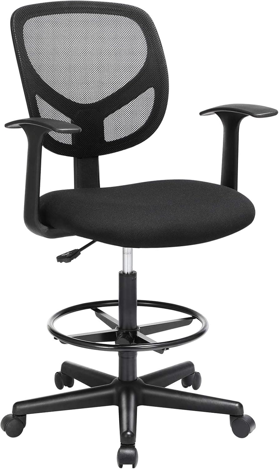 SONGMICS Silla de Oficina, Silla Ergonómica de Escritorio, con reposabrazos