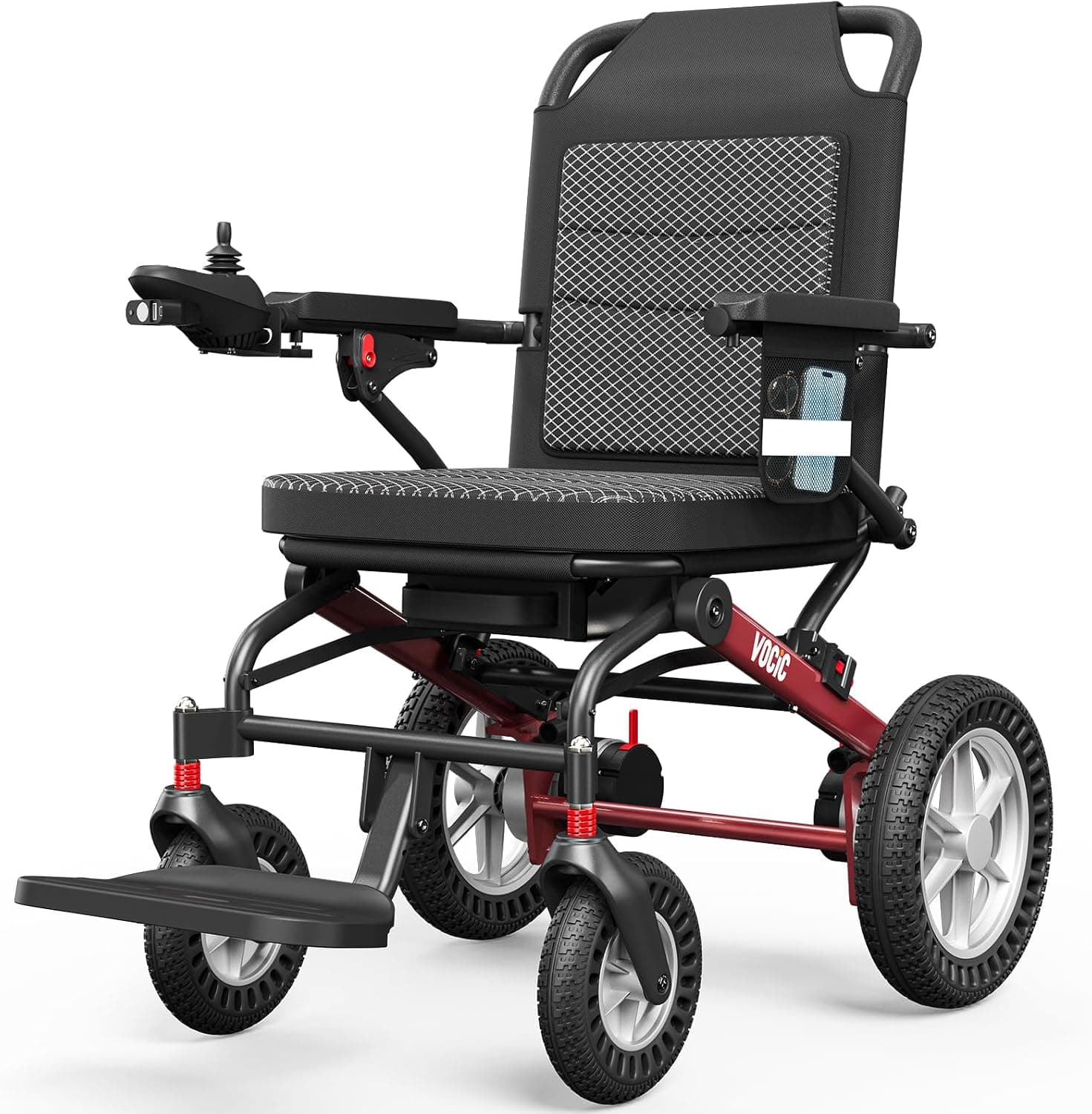 VOCIC V21 Silla de ruedas eléctrica plegable ligera para mayores, 18,2 kg