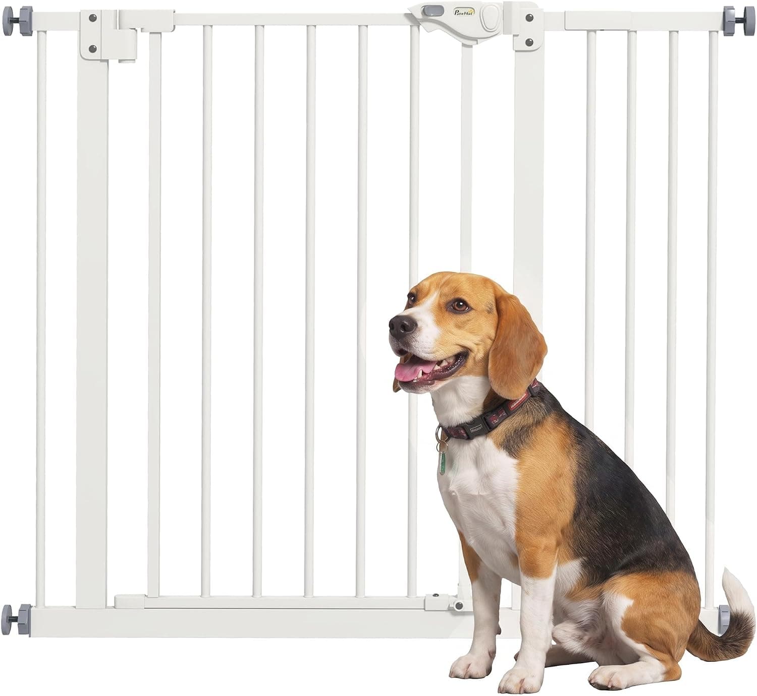 PawHut Barrera de Seguridad para Perros Extensible 74-94 cm Blanco