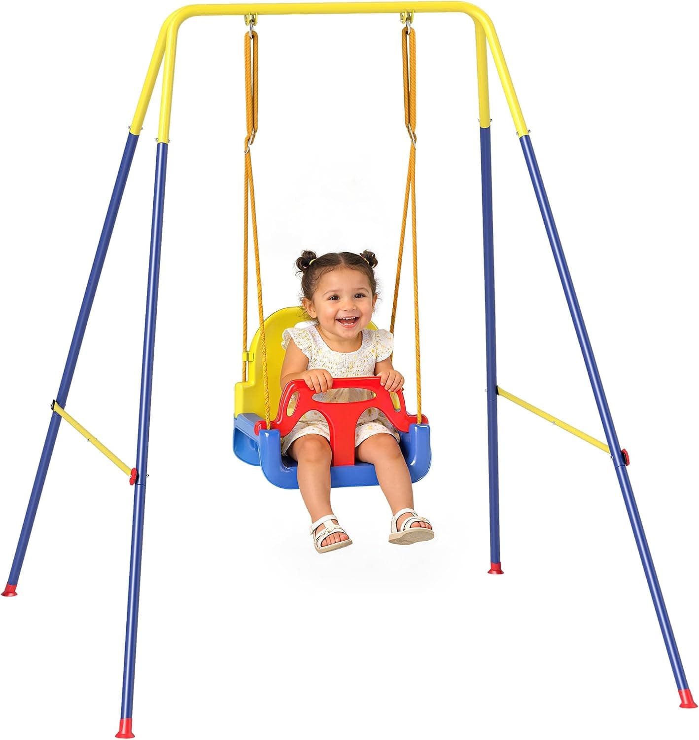 AIYAPLAY Columpio para Bebés 3 en 1 con Cuerdas Ajustables Exterior Azul