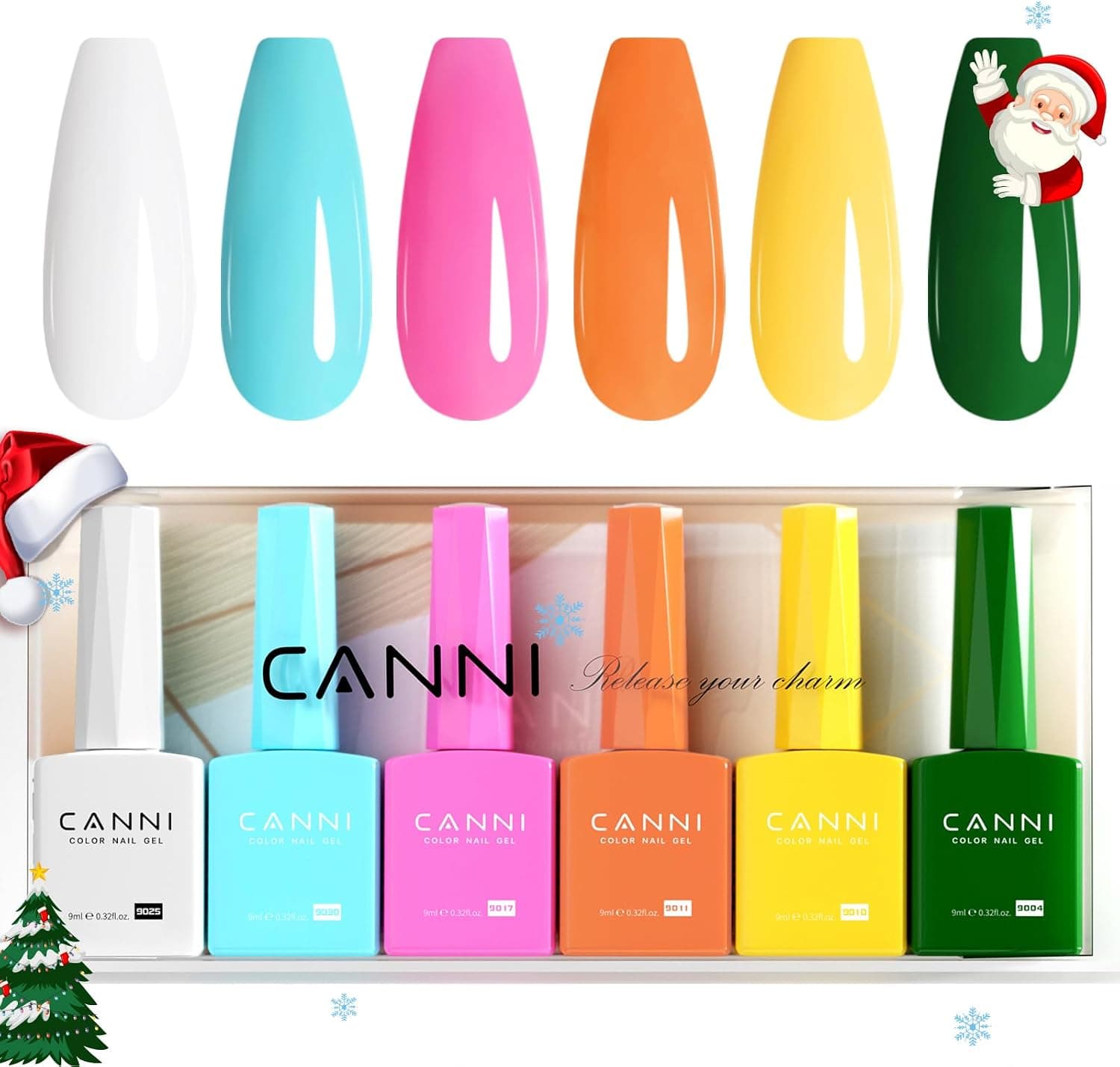 CANNI Esmaltes Semipermanentes de Uñas en Gel 6 blanco azul rosa morado amarillo verde UV Gel Kit Gel Nail Polish Esmalte Uñas Valentín Kit Uñas Semipermanentes Pintauñas Semipermanentes Set