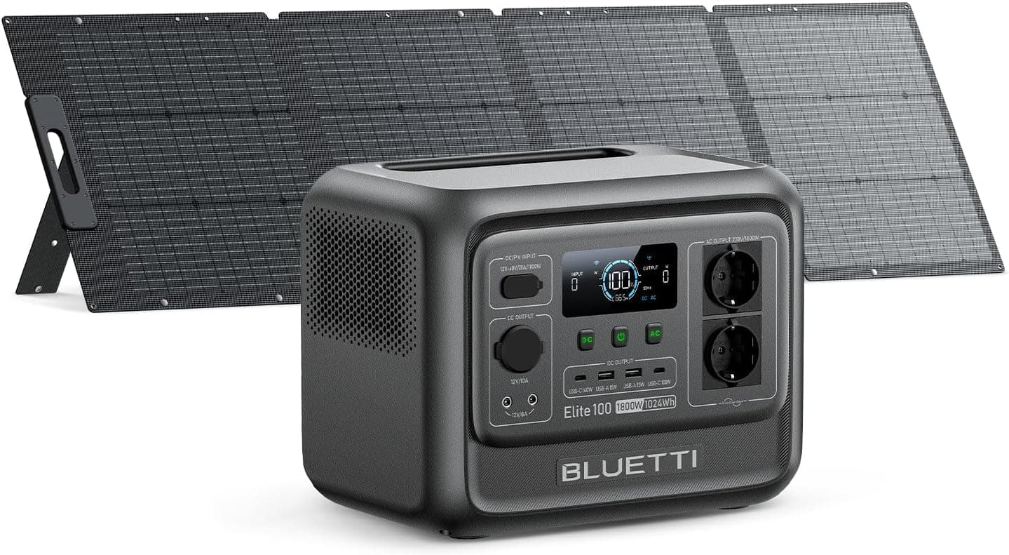 BLUETTI Elite 100 V2 Estación de Energía Portátil 1024Wh y Panel Solar 200W