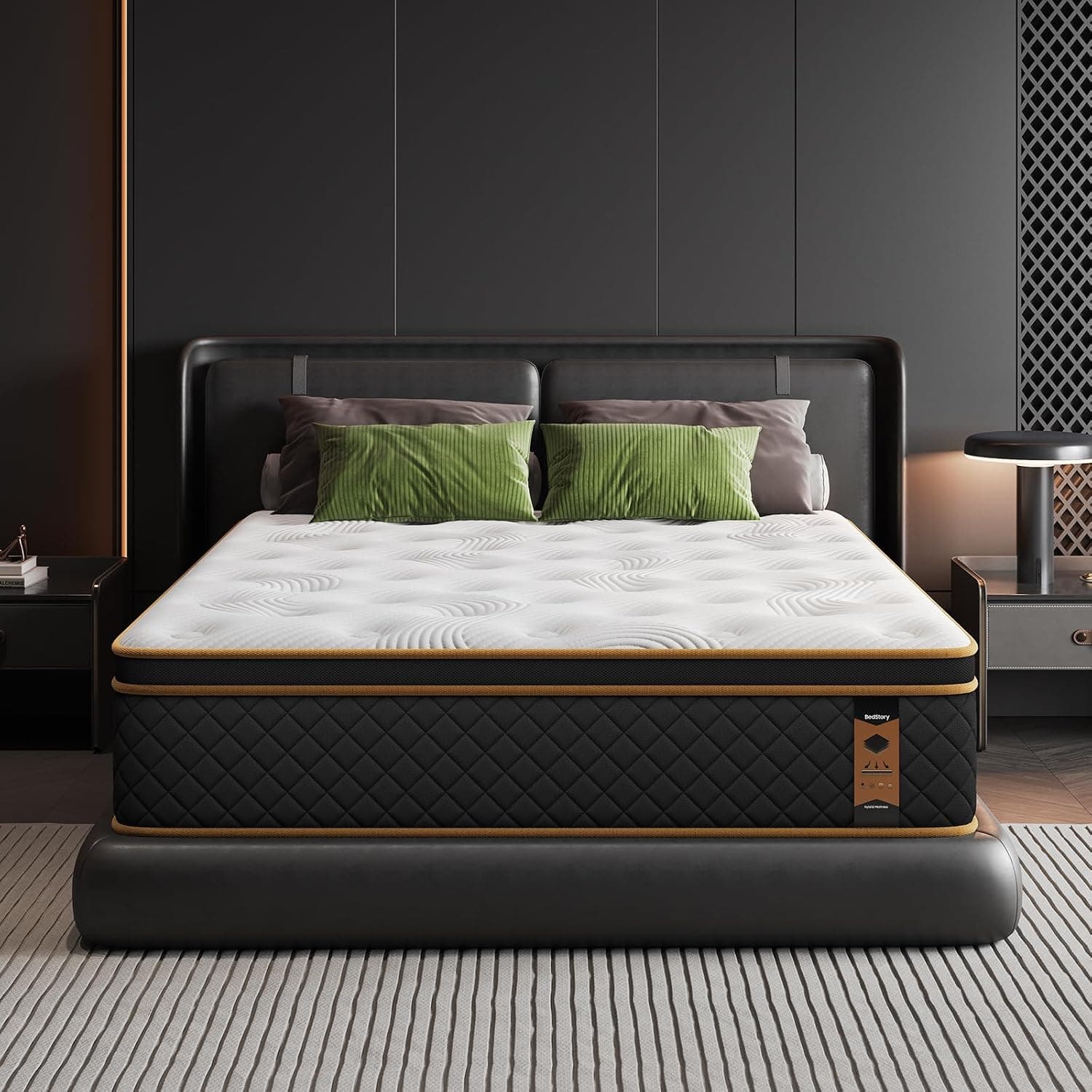 BedStory Colchón Híbrido 90x190 Cm Altura 31, Muelles y Viscoelástica