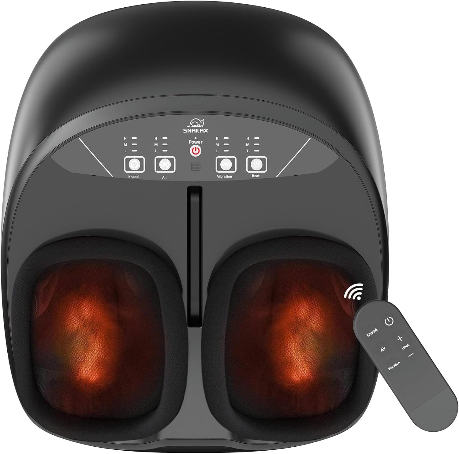 Snailax Masajeador de pies con calor, masajeador de pies Shiatsu con amasado por compresión vibración, masajeador eléctrico para pies, calentador de pies con mando a distancia, regalos para