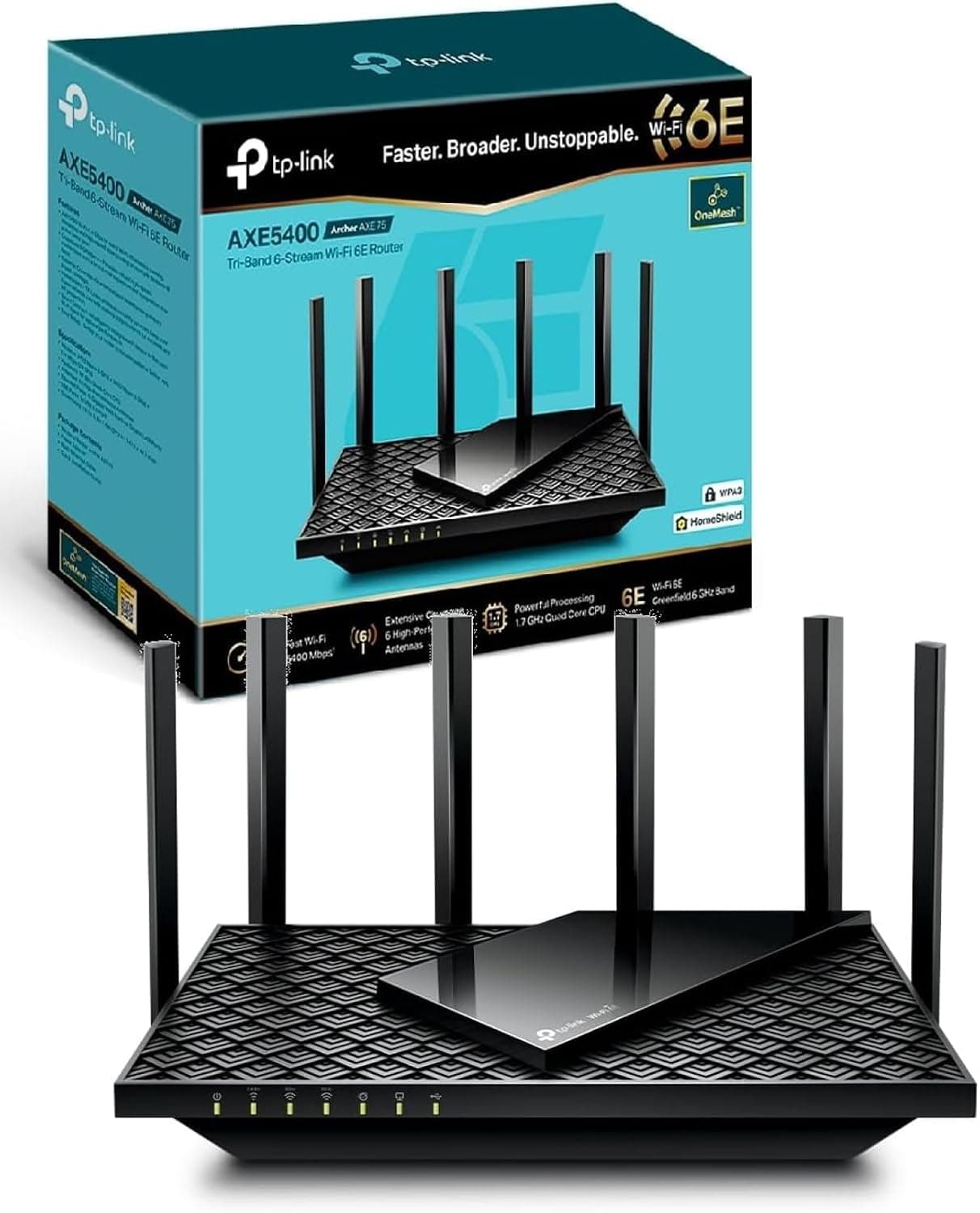 TP-Link Archer AXE75-Router WiFi 6E, AX5400, Puertos Gigabit, para el hogar