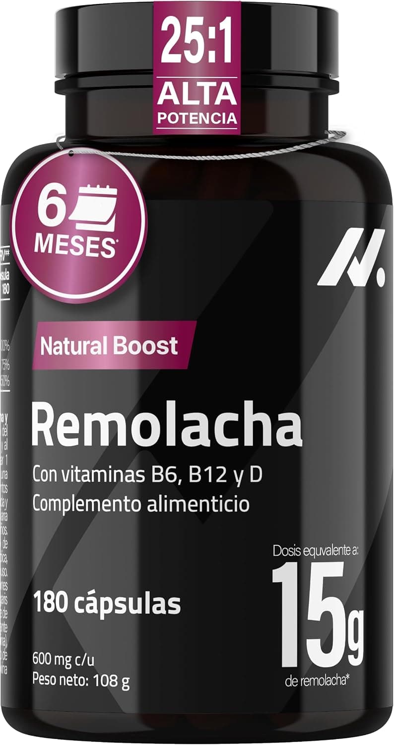 Remolacha Cápsulas 15.000 mg 25:1 - Nitratos Naturales - Energía - 180 Caps