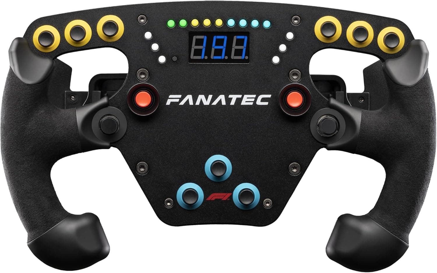 Fanatec Sim Racing ClubSport F1 Esports V2 Volante – Producto con Licencia Oficial de Fórmula 1™, Empuñaduras de Alcantara, Pantalla LED, levas Magnéticas, Motores de Vibración Integrados – PC