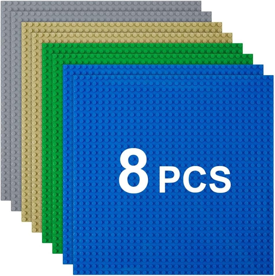 HOTUT Bases Clásicas para Construir, 8 Piezas Classic Base de 32 x 32 Tacos Compatible con Todas Las Grandes Marcas,Base Apilable para Construir,Juegos de Construir para Niños