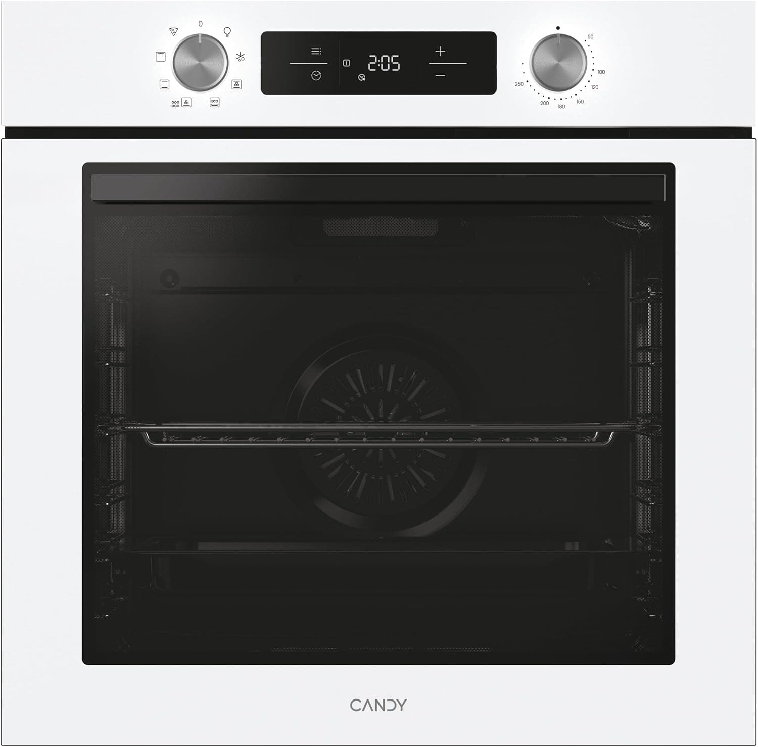 Candy Bake 600 CA6 N3T1HTW Horno Multifunción, 78L, Recetas a través de app hOn, 1 Bandeja y 1 Rejilla, Limpieza Hidrolítica, Convección + Ventilador, 9 Funciones, Ready UX, Blanco
